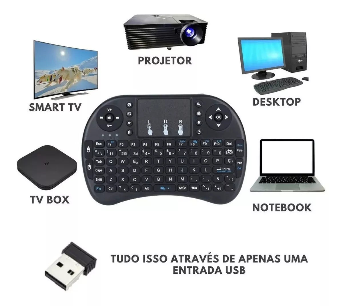 Mini Teclado Controle S/ Fio