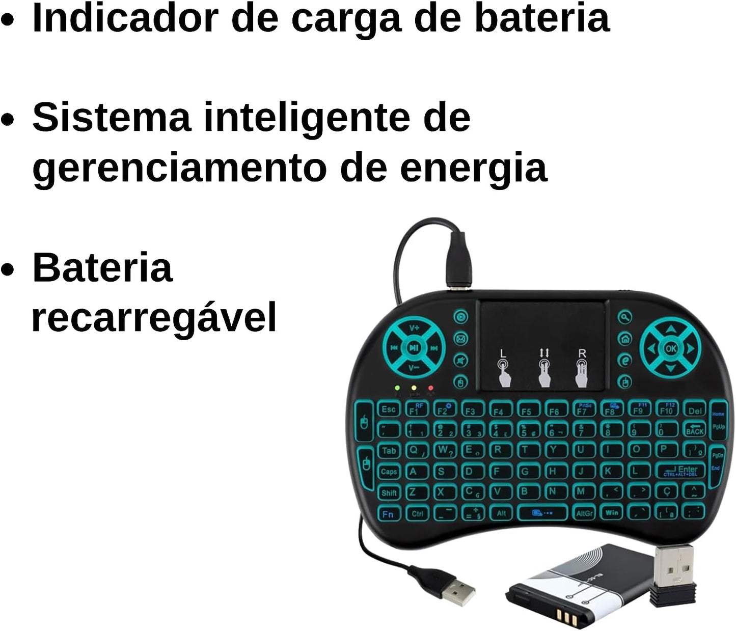 Mini Teclado Controle S/ Fio