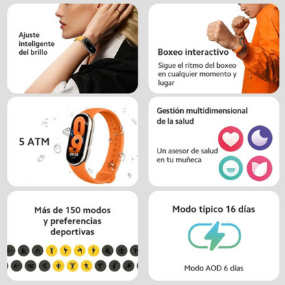 Xiaomi Smart Mi Band 8 Tela 1.62″ Amoled Caixa Pulseira Preta