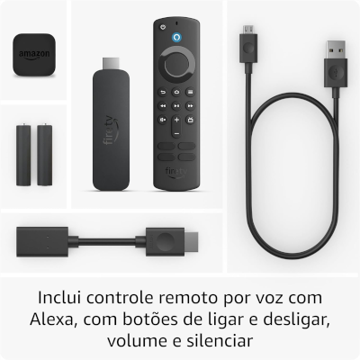 Amazon Fire TV Stick 4K de voz 4K 8GB preto com 1.5GB de memória RAM