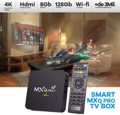 TV box MXQ 4k Pro 5G 8GB RAM 128GB Armazenamento