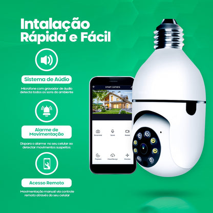 Câmera Ip Lâmpada Wifi Full Hd Visão Noturna